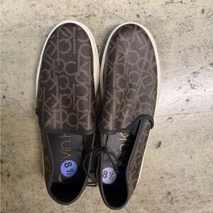 Calvin Klein Monogram Brown Slip-On Loafers